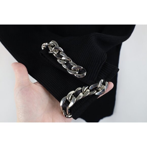 Vintage 90s Cache Womens Medium Stretch Ribbed Knit Cuban Link Knit Sweater - Picture 5 of 14